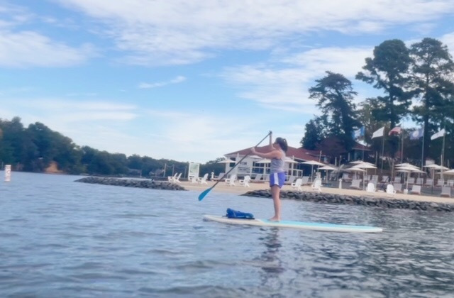 Woman on paddle board