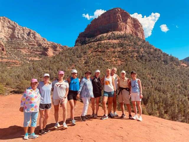 Women standing in front of mountain in Sendona