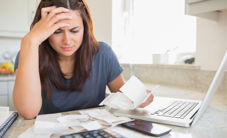 Woman stressed over finances